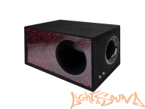 Корпус для сабвуфера DSD 12" Искра Красная на Белом на трубе 160, (65Л)