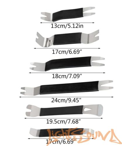 Набор LS инструментов для снятия обшивки (6 предметов) в чехле, металл