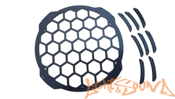 Защитная сетка под сабвуфер 12" с проставками (пластик 5мм), 1шт