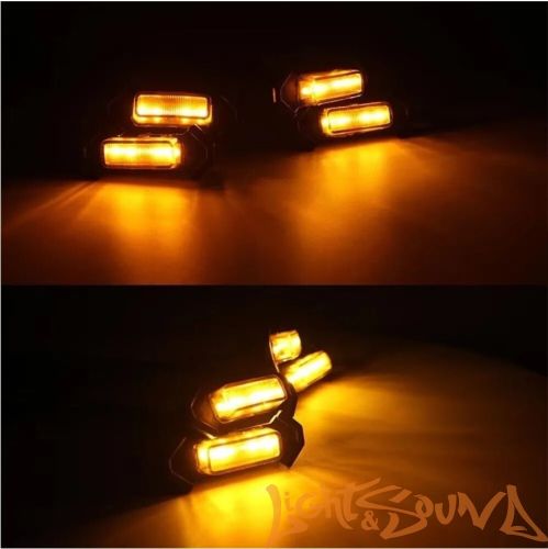 Автомобильная подсветка решетки радиатора, янтарный цвет 12V/2,2W, 4шт