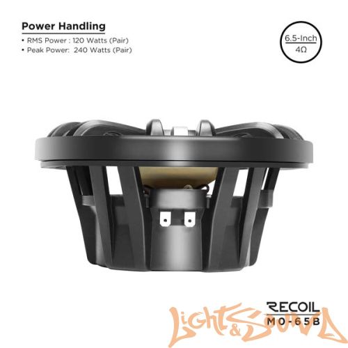 Recoil MO-65B Marine 6.5" (16,5 см),чёрные, 2-полосная коаксиальная акустическая система для катера