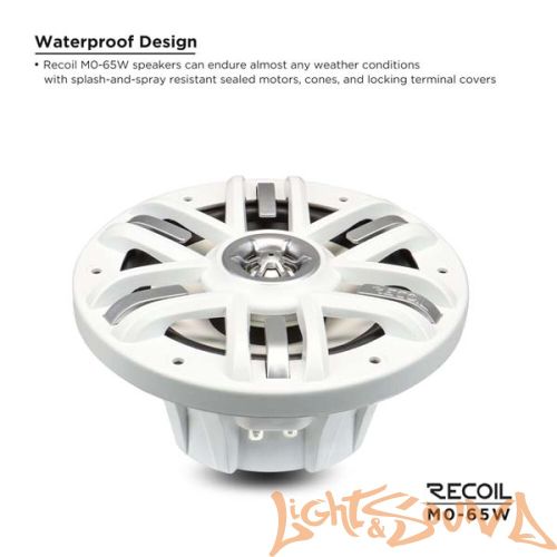 Recoil MO-65W Marine 6.5" (16,5 см),белые, 2-полосная коаксиальная акустическая система для катера