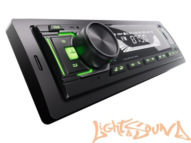 Aura Fireball-204BT USB-ресивер, 12-24V 4x36w, USB SD/FM/AUX/BT, 2 RCA, VA, зеленая подсветка