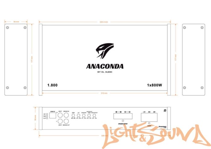 DL Audio Anaconda 1.800 усилитель мощности 1-канальный
