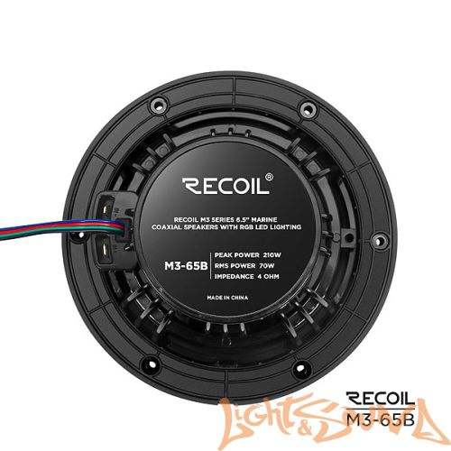 Recoil M3-65B Marine 6.5" (16,5 см), 2-полосная коаксиальная акустическая система для катера,чёрные