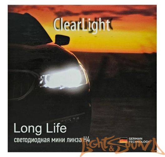 Светодиодная линза Clearlight H4 mini LL 6000K, 2шт