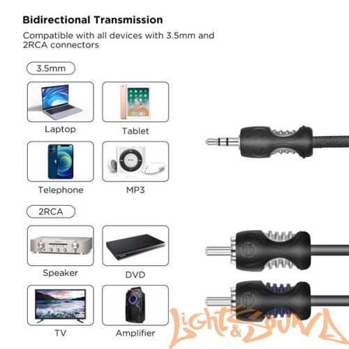 Recoil A2R10 Mini Jack - 2RCA,1M, 3 метра
