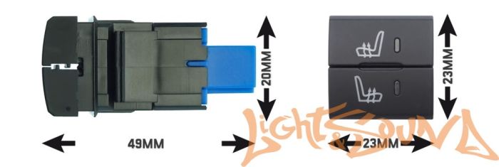 Комлект подогрева двух сидений 2 кнопки в 1 для Toyota 2018+ ZG9 (тип3)