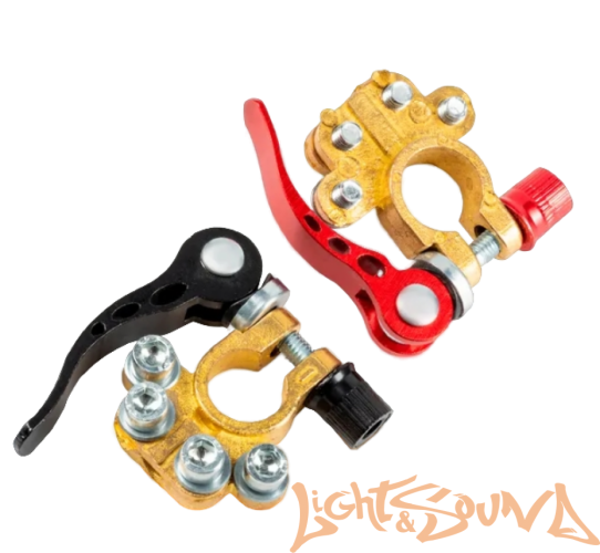 Клемма аккумуляторная АКБ быстросъемные латунь универсальные, 2шт