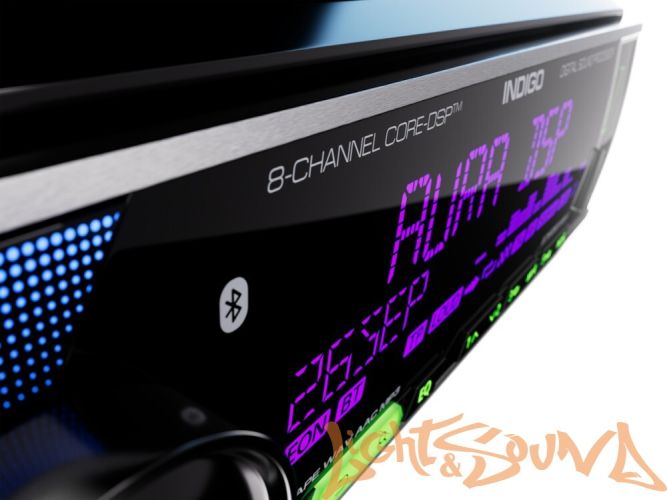 Aura INDIGO-876DSP USB-ресивер, 4х51w, USB (1.2A)/FM/AUX/BT,4RCA,DSP,RGB подсветка