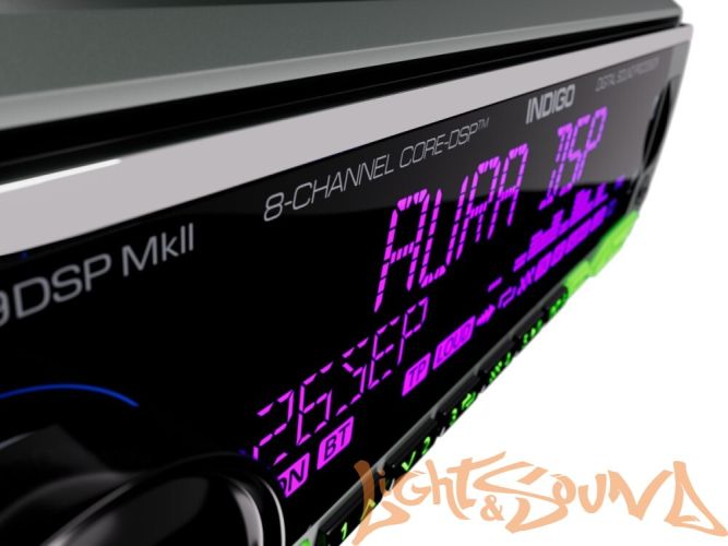 Aura INDIGO-879DSP-MKII USB-ресивер, 4х51w, USB (1.2A)/FM/AUX/BT,4RCA,DSP,RGB подсветка
