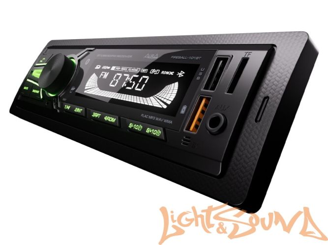 Aura Fireball-101BT USB-ресивер, 12V 4x36w, 2USB SD/FM/AUX/BT, 2 RCA, VA, зеленая подсветка