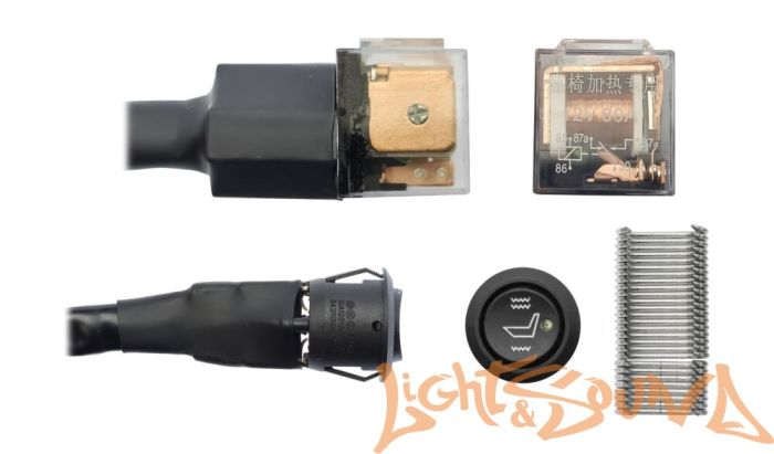 Комлект подогрева одного сидения с круглой кнопкой ZG12(укороченный)