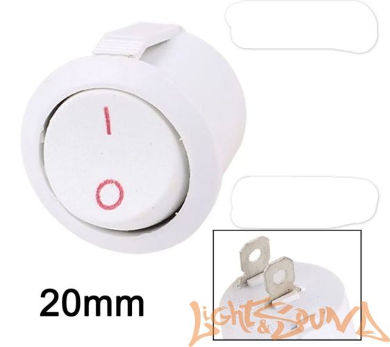 Кнопка включения LS KCD1 20мм ON-OFF,с фиксацией, 2х-позиционная, белая