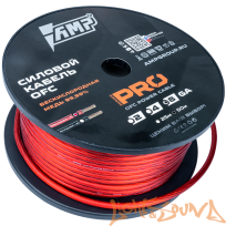 AMP PRO 100% Кабель силовой, OFC Extremely flexible, 8GA/8мм2 красный, 50м в катушке
