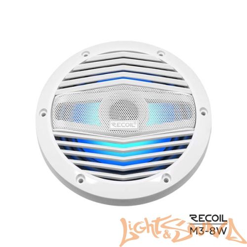 Recoil M3-8W Marine 8" (20 см), 2-полосная коаксиальная акустическая система для катера,белые
