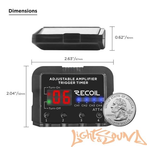 Реле задержки включ. и отключ. оборудования Recoil ATT4, 4 канала,12V