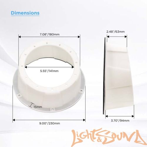 Подиумы пластиковые Recoil USP65W 6,5" (16см), белые, 2шт