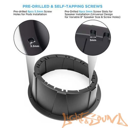 Подиумы пластиковые Recoil USP8B 8" (20см), чёрные, 2шт