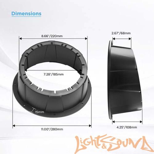 Подиумы пластиковые Recoil USP8B 8" (20см), чёрные, 2шт