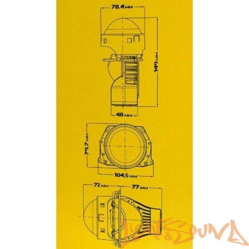 Бидиодная линза Optima ALTEZA-S 3.0" 12V, 5500K, 1шт