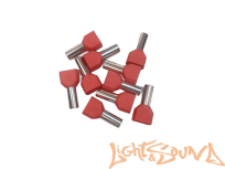 Клемма-втулка LS, металлическая, 10мм2,двойная, цвет красный, 1шт