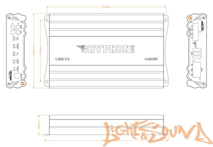 Усилитель мощности 1-канальный DL Audio Gryphon lite-1800-v2
