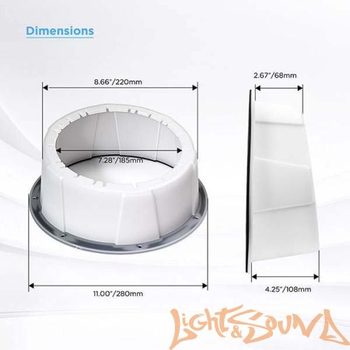 Подиумы пластиковые Recoil USP8W 8" (20см), белые, 2шт