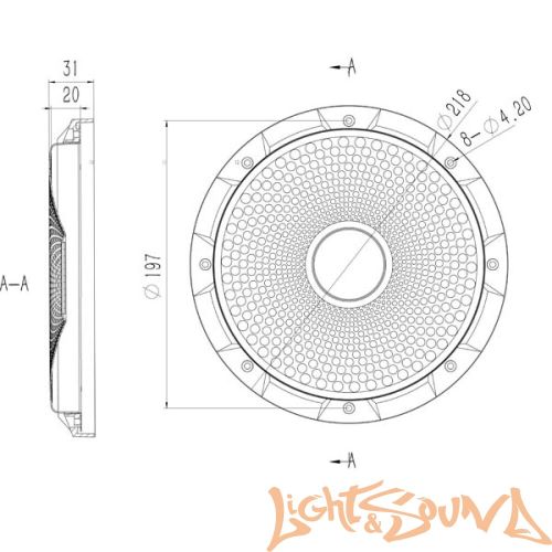 Защитная сетка для сабвуфера 8" Recoil SG-8, 1 шт