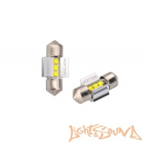 Optima Festoon 28mm MINI-CREE, CAN,white,9-16v, 150mA 1.8W 250Lm, T10*28mm, 2шт