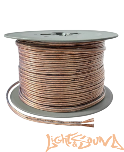 LELYAELECTRO  2*1,5 Кабель акустический прозрачный OFC  Медь 100%, 20м в катушке