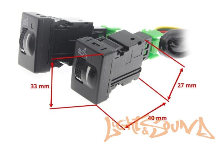 Комлект подогрева двух сидений с раздельными кнопками для Toyota, Mitsubishi 2019+ ZG8 (тип3)