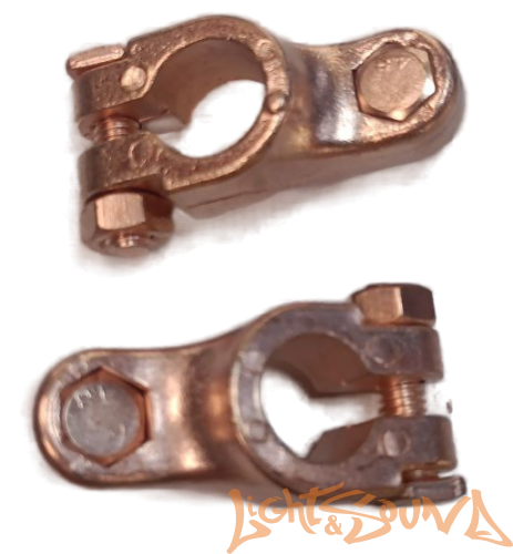 Клемма аккумуляторная АКБ латунь универсальные, 2шт