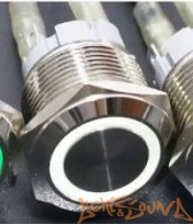  Кнопка включения LS 1NO 16мм,12-24В,с фиксацией, белая подсветка