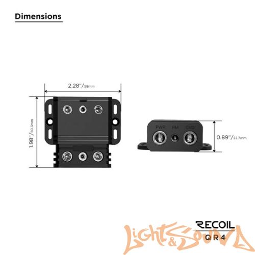 Recoil QR4 (2x4Ga+remout) Адаптер для подключения кабеля “в разрыв”