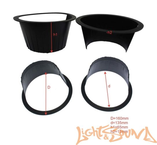 Водозащитный козырёк 6.5" с подиумом (пластик, обычный), 2шт