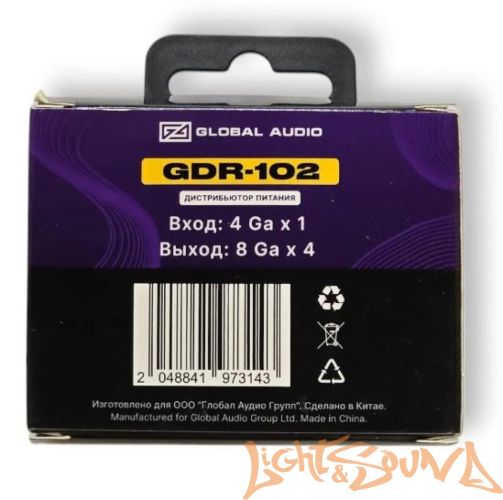 Global Audio GDR-102 Дистрибьютор питания, 1х4Ga вход, 4х8Ga выход