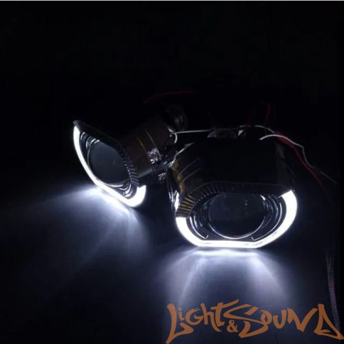 Бленда 2,5 дюйма LED ZX-007 Silver (Белый/Оранжевый) 1шт