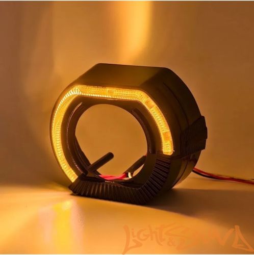 Бленда 2,5 дюйма LED ZX-007 Silver (Белый/Оранжевый) 1шт