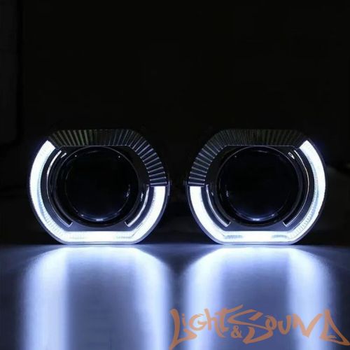 Бленда 2,5 дюйма LED ZX-007 Silver (Белый/Оранжевый) 1шт