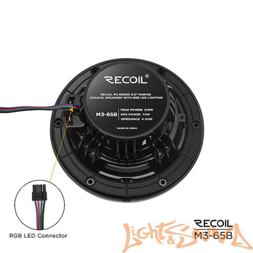 Recoil M3-65B Marine 6.5" (16,5 см), 2-полосная коаксиальная акустическая система для катера,чёрные