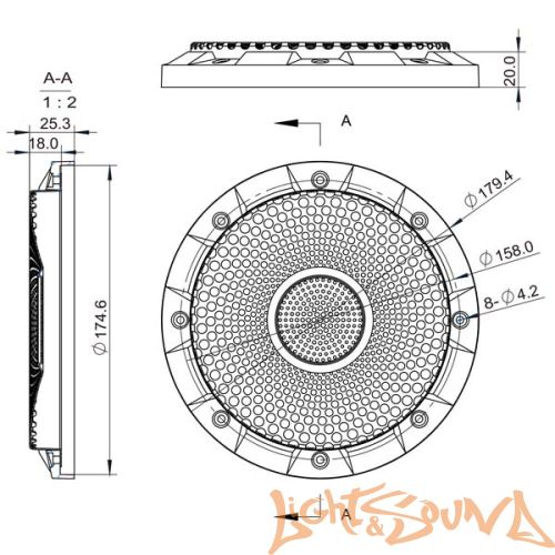 Защитная сетка для сабвуфера 6" Recoil SG-65, 1 шт