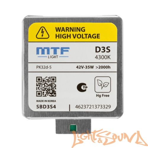 Ксеноновая лампа MTF D3S 4300K, 1шт
