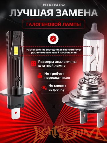 NTS AUTO A53 H1, 12-24V, 12W, 6300K (2шт)