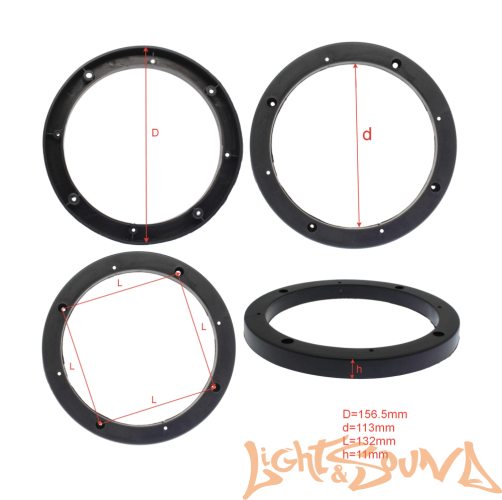 Подиумы пластиковые 6,5" (16см, ровные, простые), 2шт