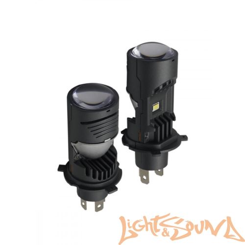 Светодиодные мини линзы SVS A10-PRO H4, 3000Lm, 6000K, 12V, кулер, 2шт