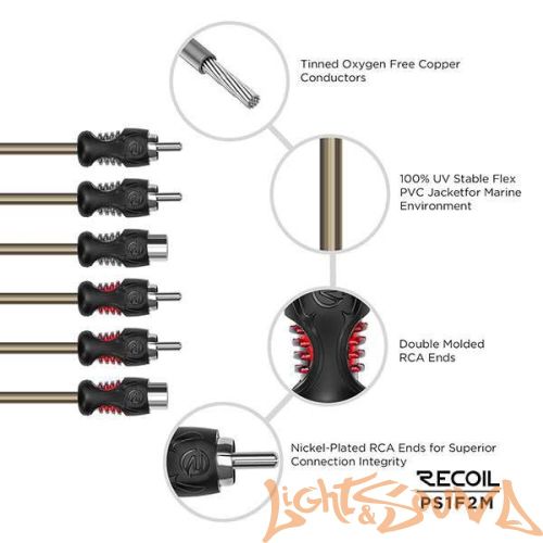Y-коннектор Recoil PCI1F2M YRCA (2папы/1мама), 1шт