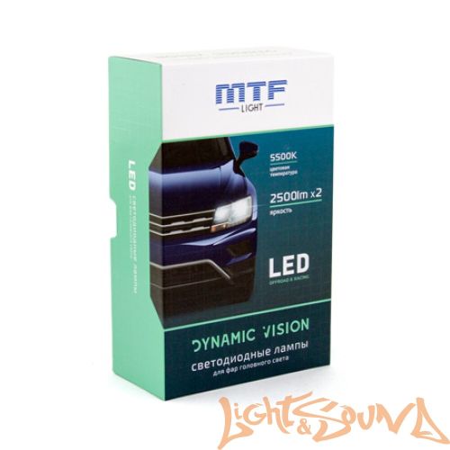 Светодиод головного света MTF Light, Dynamic Blue Led, 700lm, 8V, 5500K, HB4(9006) (2шт)
