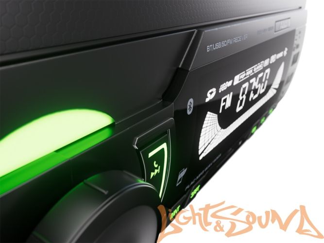 Aura Fireball-105BT USB-ресивер, 12V 4x36w, 2USB SD/FM/AUX/BT, 2 RCA, VA, зеленая подсветка