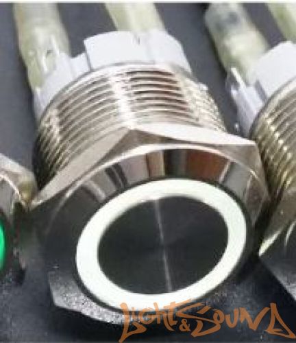 Кнопка включения LS 1NO 16мм,12-24В,с фиксацией, белая подсветка